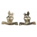 Pair of 15th/19th Hussars Anodised (Staybrite) Collar Badges