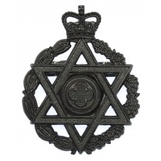 Royal Army Chaplain's Department (Jewish) Black Anodised (Staybrite) Cap Badge - Queen's Crown