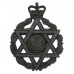 Royal Army Chaplain's Department (Jewish) Black Anodised (Staybrite) Cap Badge - Queen's Crown