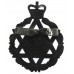 Royal Army Chaplain's Department (Jewish) Black Anodised (Staybrite) Cap Badge - Queen's Crown