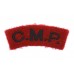 Corps of Military Police (C.M.P.) Cloth Shoulder Title