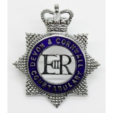 Devon & Cornwall Constabulary Senior Officer's Enamelled Cap Badge - Queen's Crown