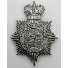 Somerset and Bath Constabulary Helmet Plate - Queen's Crown