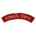 The King's Own Royal Lancaster Regiment (KING'S OWN) Cloth Shoulder Title