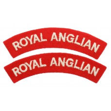 Pair of Royal Anglian Regiment (ROYAL ANGLIAN) Cloth Shoulder Titles