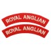 Pair of Royal Anglian Regiment (ROYAL ANGLIAN) Cloth Shoulder Titles