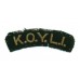 King's Own Yorkshire Light Infantry (K.O.Y.L.I.) Cloth Shoulder Title