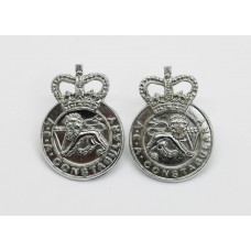 Pair of United Kingdom Atomic Energy Authority (U.K.A.E.A.) Constabulary Collar Badges - Queen's Crown