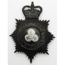 Lincolnshire Constabulary Night Helmet Plate - Queen's Crown 