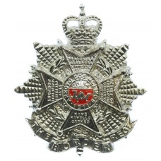 Border Regiment Anodised (Staybrite) Cap Badge - Queen's Crown