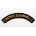 Somerset & Cornwall Light Infantry (SOMERSET & CORNWALL L.I.) Cloth Shoulder Title