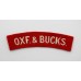 Oxfordshire & Buckinghamshire Light Infantry (OXF. & BUCKS.) Cloth Shoulder Title