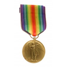 WW1 Victory Medal - Pte. G. Hollis, Huntingdonshire Cyclist Battalion (Later Bedfordshire Regiment) - Wounded In Action