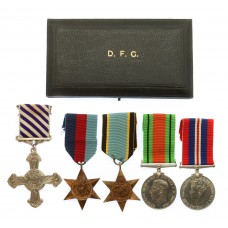 WW2 'Special Duties' D.F.C. Medal Group of Five with Log Book - Flt. Lt. (Navigator) R.H. Sutton, 161 (Special Duties) Squadron, Royal Air Force