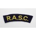 Royal Army Service Corps (R.A.S.C.) Cloth Shoulder Title