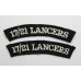 Pair of 17th/21st Lancers (17/21 LANCERS) Cloth Shoulder Titles