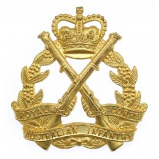 Royal Australian Infantry Corps Hat Badge - Queen's Crown