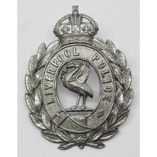 Liverpool City Police Wreath Helmet Plate - King's Crown