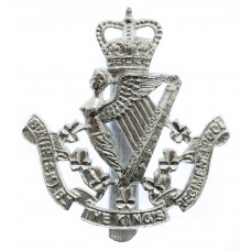 8th (Irish) Bn. The King's (Liverpool) Regiment Anodised (Satybrite) Cap Badge - Queen's Crown