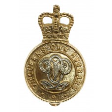 7th Queen's Own Hussars Anodised (Staybrite) Cap Badge - Queen's Crown