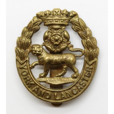 York & Lancaster Regiment WWI All Brass Economy Cap Badge