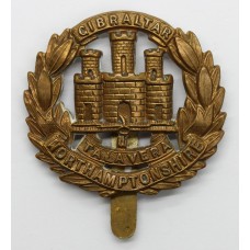 Northamptonshire Regiment WWI All Brass Economy Cap Badge