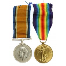 WW1 British War & Victory Medal Pair - Pte. F.V. Wilding, Machine Gun Corps