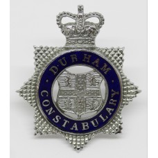 Durham Constabulary Senior Offier's Enamelled Cap Badge - Queen's Crown