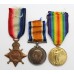 WW1 1914-15 Star Medal Trio - A.Cpl. W.F.N. Johnson, Royal Field Artillery - Wounded