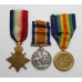 WW1 1914-15 Star Medal Trio - A.Cpl. W.F.N. Johnson, Royal Field Artillery - Wounded