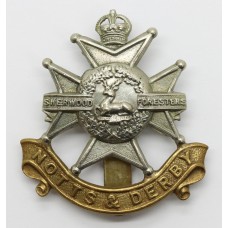 Notts & Derby Regiment (Sherwood Foresters) Cap Badge - King's Crown