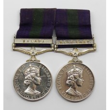 General Service Medal (Clasp - Malaya) and General Service Medal (Clasp - Near East) Double Issue Medal Pair - Pte. J. Smith, West Yorkshire Regiment