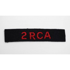 2nd Royal Canadian Artillery (2 RCA) Cloth Shoulder Title