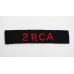 2nd Royal Canadian Artillery (2 RCA) Cloth Shoulder Title