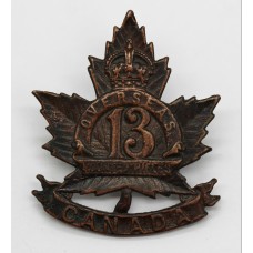 WW1 13th Regiment Canadian Mounted Rifles C.E.F. Cap Badge