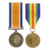 WW1 British War & Victory Medal Pair - Pte. D.R. Colllins, Royal Warwickshire Regiment - Wounded