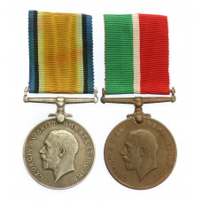 WW1 Mercantile Marine Medal Pair - Albert H. Rowe