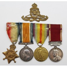 WW1 1914-15 Star, British War, Victory and LS&GC Medal Group - S.Sgt. J.H. Ward, Royal Field Artillery