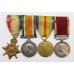 WW1 1914-15 Star, British War, Victory and LS&GC Medal Group - S.Sgt. J.H. Ward, Royal Field Artillery