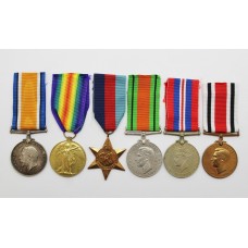 WW1 British War & Victory Medal, WW2 and Special Constabulary Long Service Medal Group of Six - Cpl. F. Moore, Machine Gun Corps