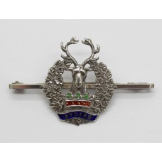 Gordon Highlanders Sterling Silver & Enamel Sweetheart Brooch