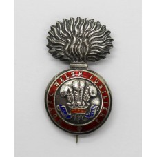 Royal Welsh Fusiliers Sterling Silver & Enamel Sweetheart Brooch