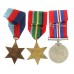 WW2 Pacific Star Medal Group of Three with Dog Tags, Box of Issue & Slips - LAC E. Davenport, Royal Air Force