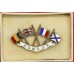 WWI The Queen's 'Work for Women' Fund 1914 Hallmarked Silver Belgium, Britain, France & Russia Patriotic Flag Sweetheart Brooch