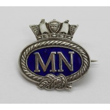 Merchant Navy Sterling Silver & Enamel Sweetheart Brooch