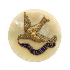 WWI Peace 1919 Celebration Mother of Pearl Sweetheart Brooch