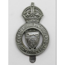 Scarce Leicestershire and Rutland Constabulary Cap Badge - King's Crown