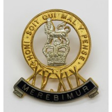 15th/19th King's Hussars Officer's Dress Cap Badge - Queen's Crow