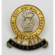 15th/19th King's Hussars Officer's Dress Cap Badge - Queen's Crown