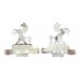 Pair of Queen's Own Buffs, Royal Kent Regiment Anodised (Staybrite) Collar Badges